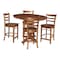 International Concepts 36 in. Solid Wood Round Extension Dining Table with 4 Counter Height Stools in Distressed Oak K42-36RXT-23B-S61724 - alternate 2